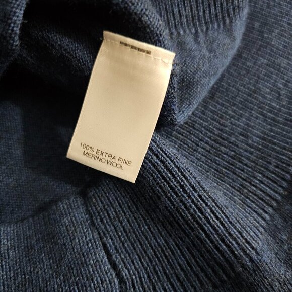 Turnbury Extra Fine Merino Wool Sleeveless Knit Blue Sweater Vest - Picture 4 of 6